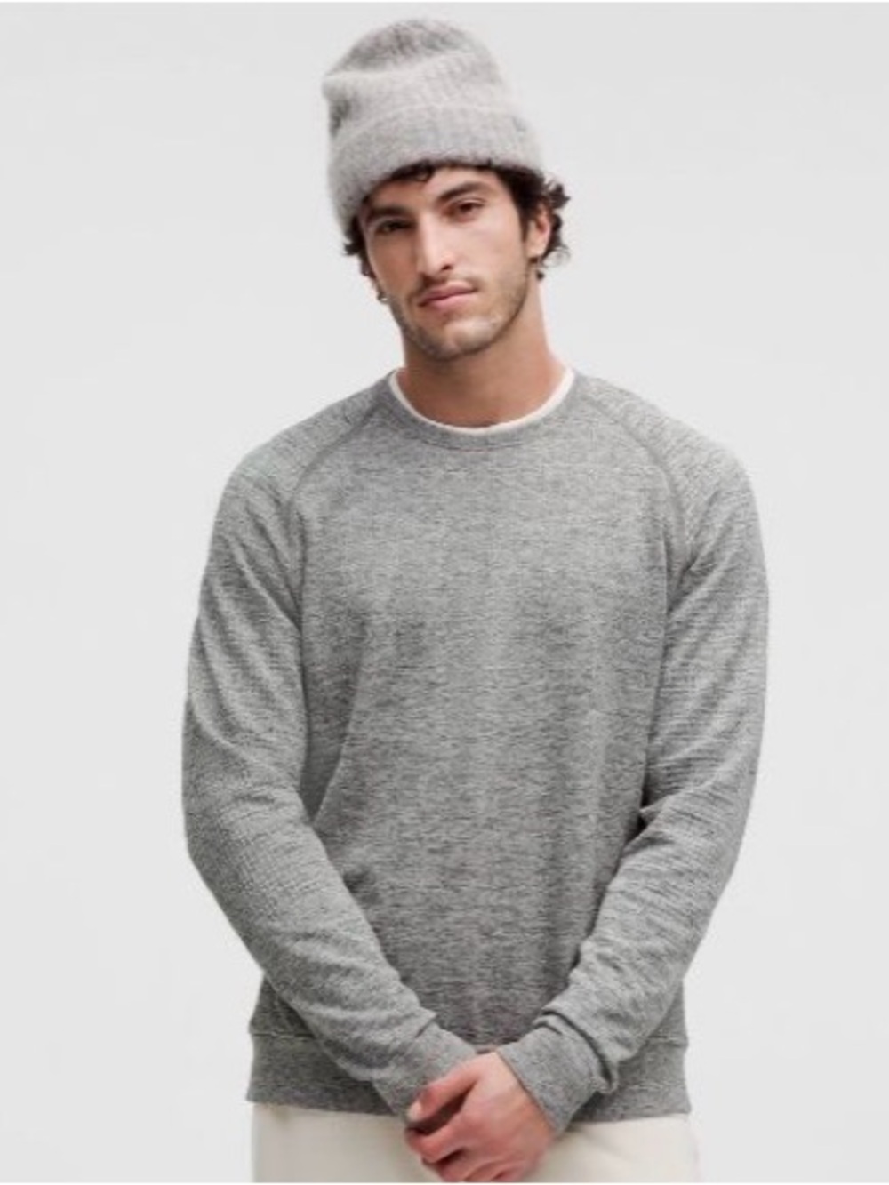 Lululemon Engineered Warmth Long-Sleeve Crew Vapor Gull Grey Black XL